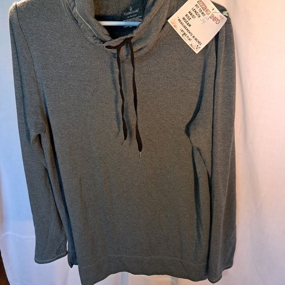 Cuddl Duds Ultracozy Pullover Hoodie Cowl Neck Long Sleeve Gray Size L - Picture 1 of 3